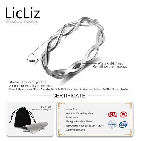 LicLiz 2019 Simple 925 Sterling Silver Chevron V Shape Ring for Women Heart Star Leaf Braided Band Jewelry Joyas de Plata LR0470